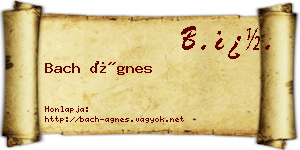 Bach Ágnes névjegykártya