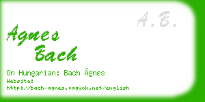 agnes bach business card
